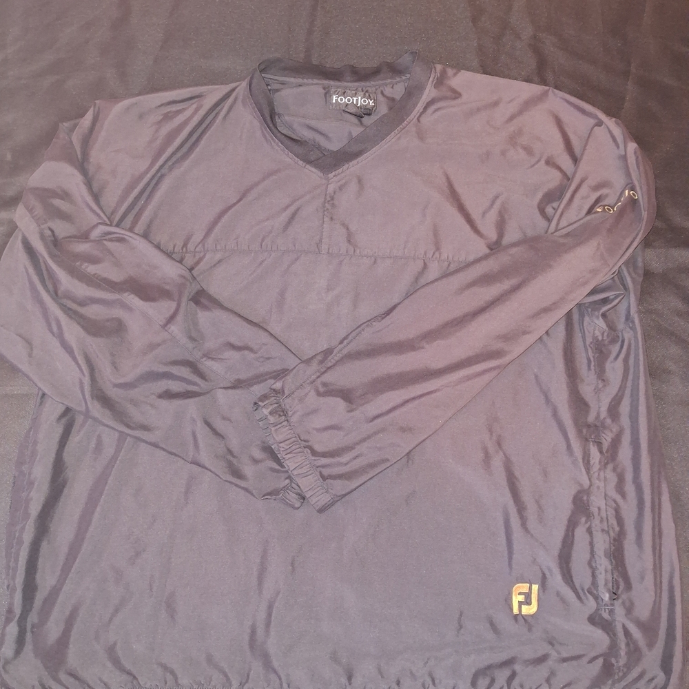 Foot Joy Brand Golfing Windbreaker Pullover Big Mans Size 2XL Black 2X